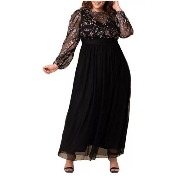 Kiyonna Plus size Eternal Embroidered bodice evening gown dress size 4X - Picture 1 of 7